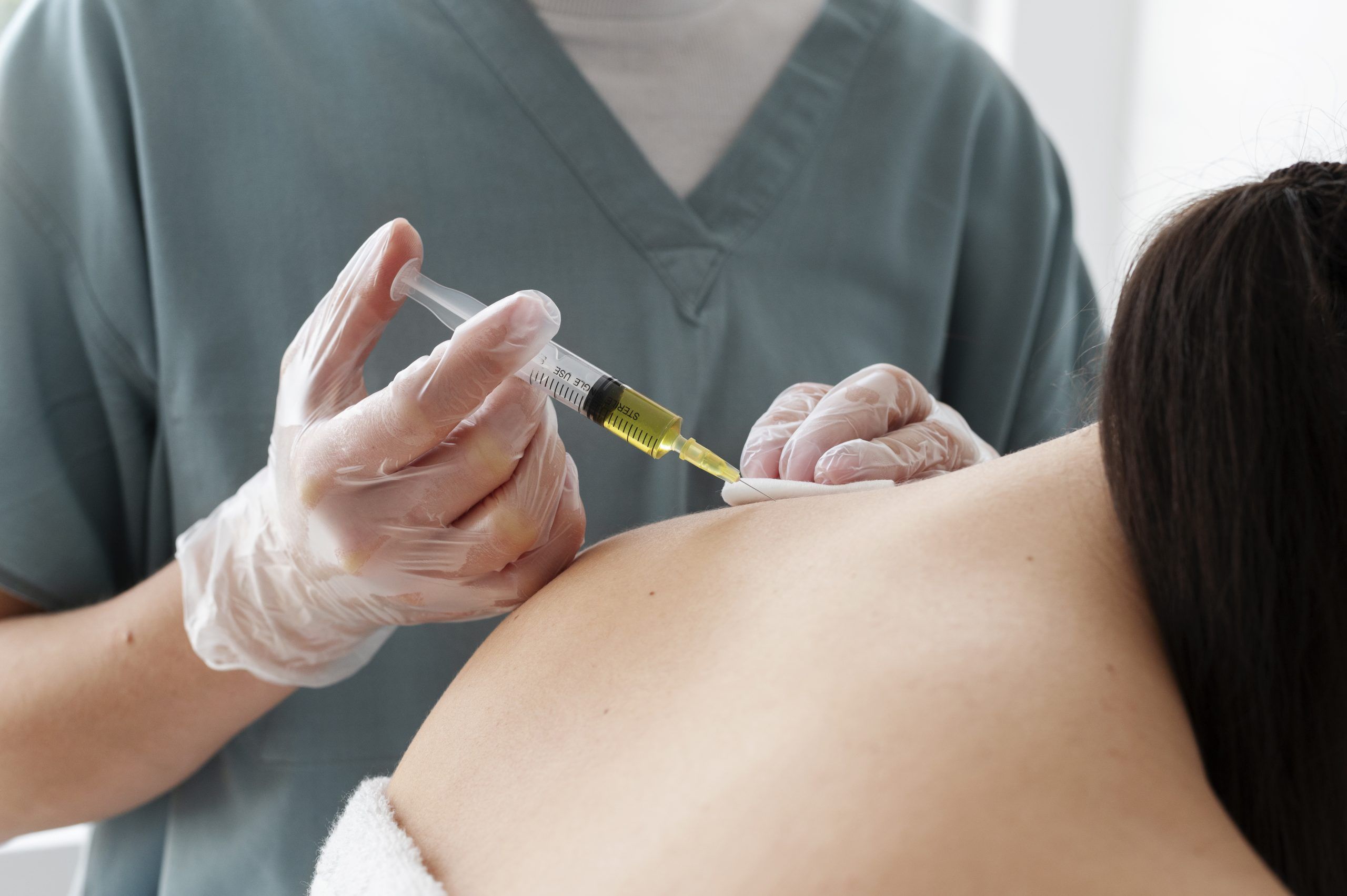 Physical therapist with patient